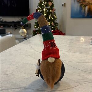 Ski Gnome with Multicolor Hat